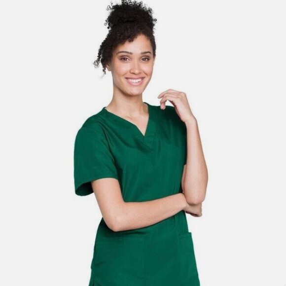 Cherokee Workwear Unisex Top and Pant Set-: Green - Picture 1 of 4